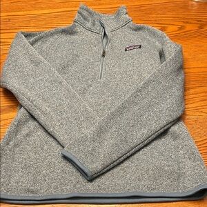 Patagonia Heather Gray/Blue Fleece Pullover/8